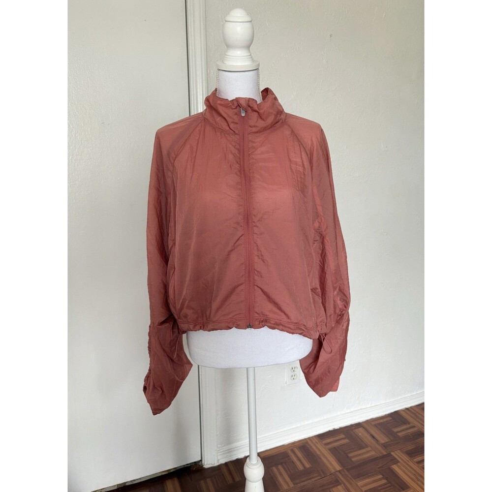 Old Navy Water Repellent coral Lightweight Cropped Run Jacket Size XL